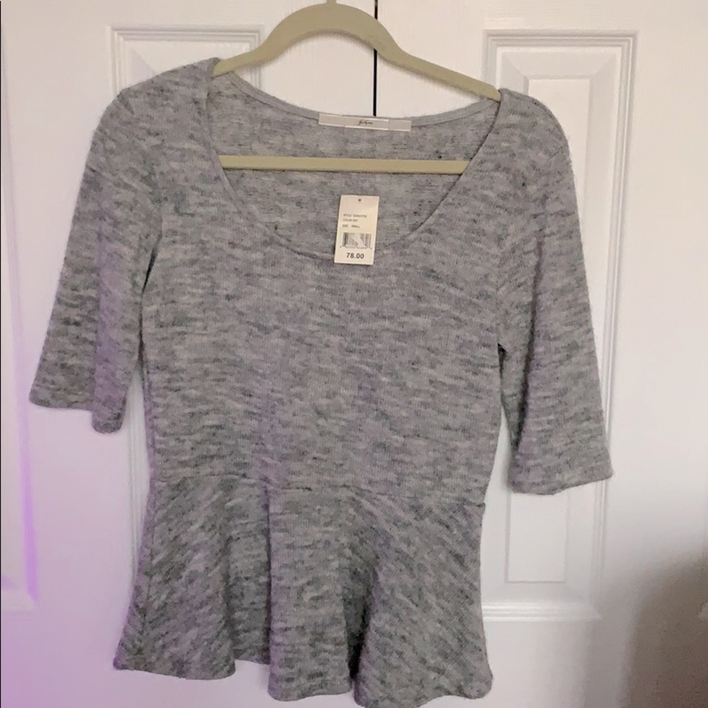 NWT Gibson Peplum Short Sleeve Sweater